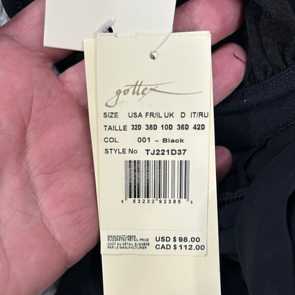 Gottex Profile NWT Black Ruffle Tankini Top Size 32D - Picture 9 of 9